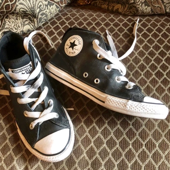 converse leather mid tops